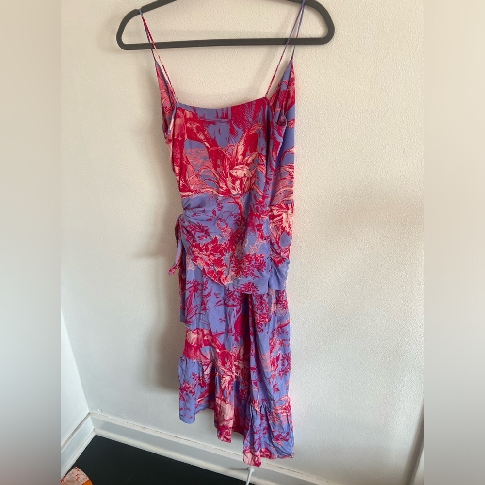 Gilner Farrar Floral Purple Pink Silk Dress, size 6 - Picture 4 of 6
